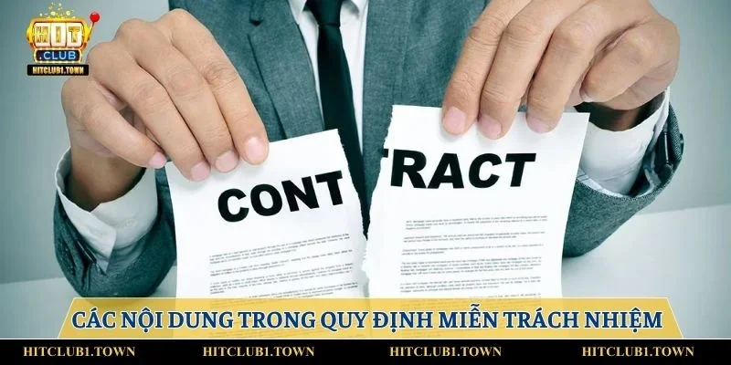 Các nội dung trong quy định miễn trách nhiệm mới nhất